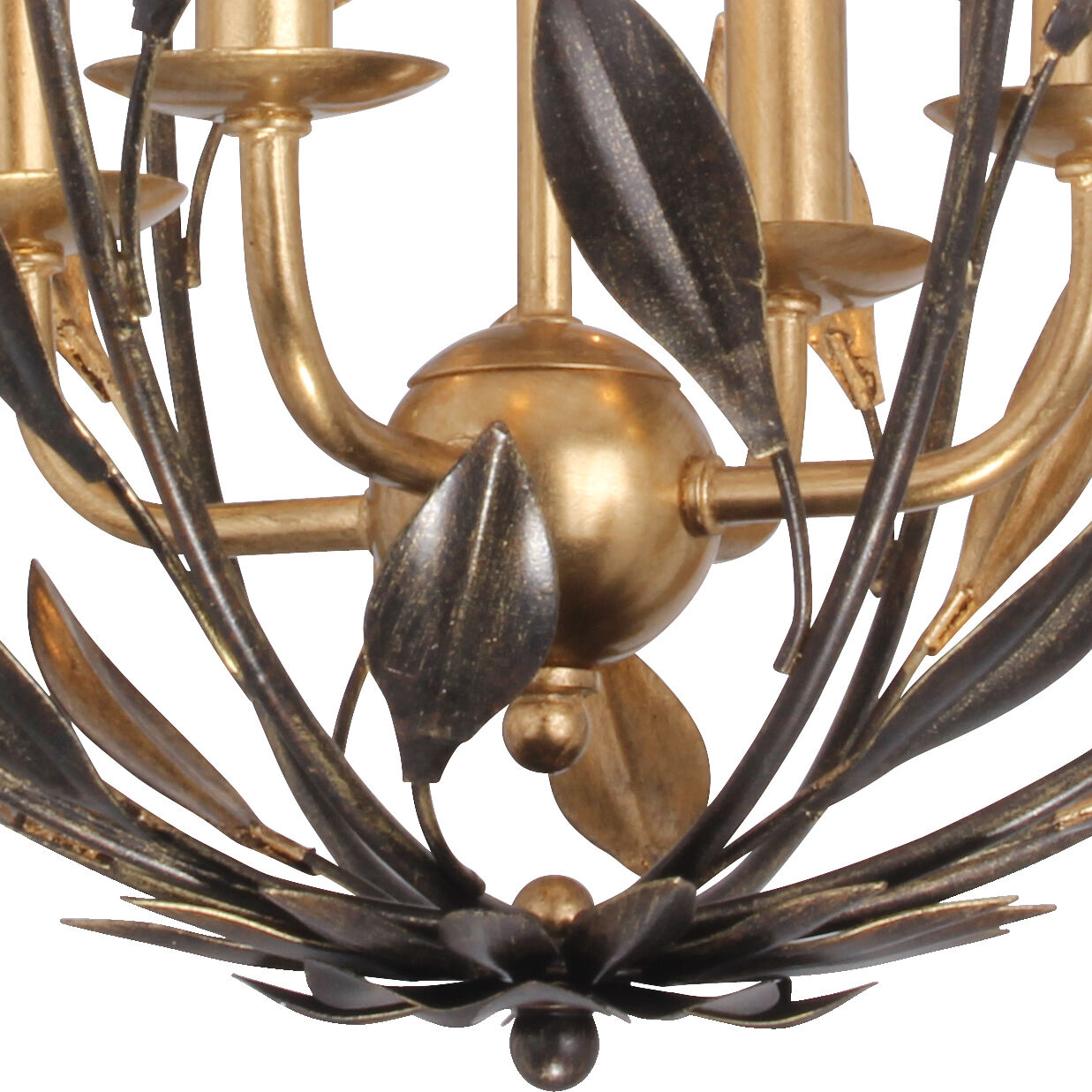 Broche 4 Light 16 inch English Bronze and Antique Gold Mini Chandelier Ceiling Light