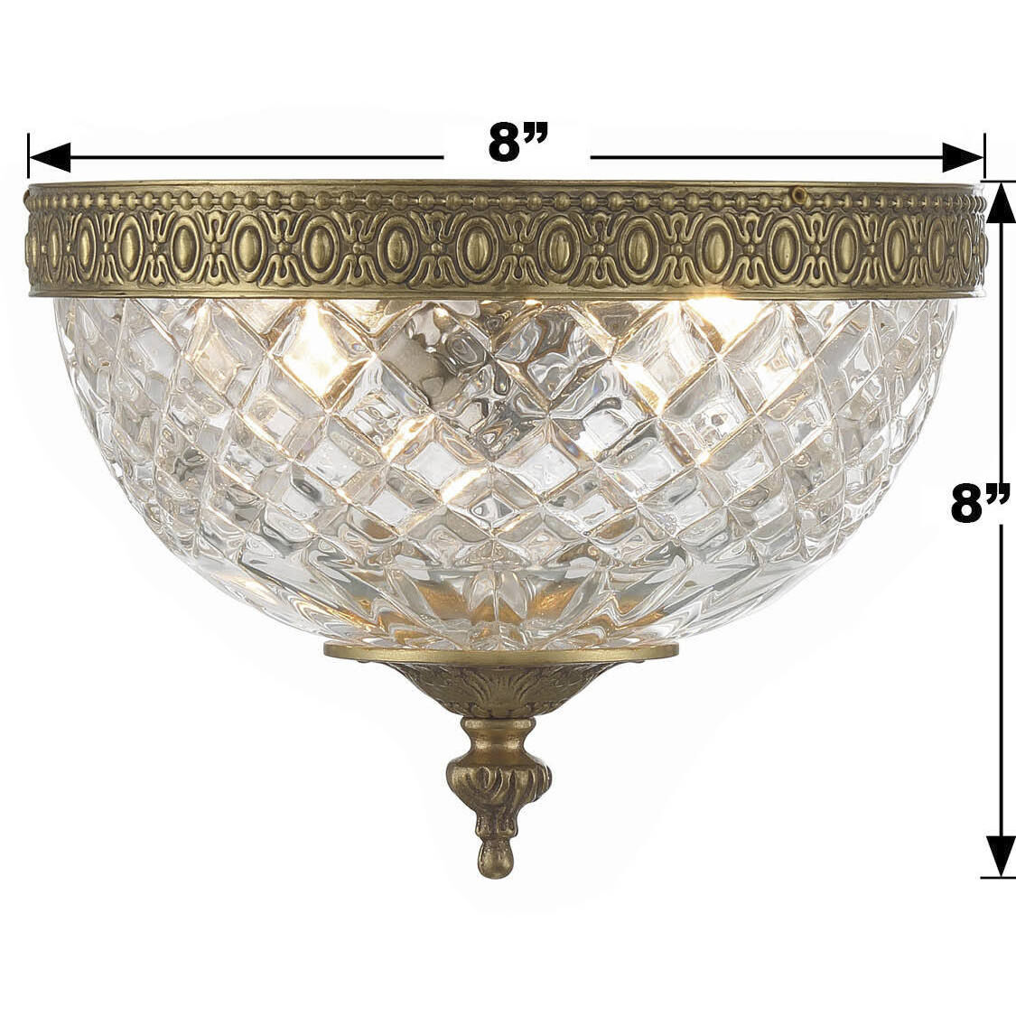 Radley 2 Light 8 inch Olde Brass Flush Ceiling Light