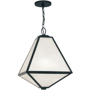 Glacier 3 Light 14 inch Black Charcoal Pendant Ceiling Light in White