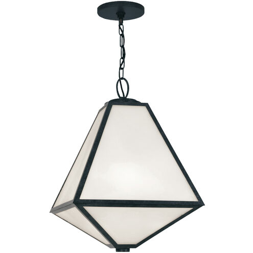 Glacier 3 Light 14 inch Black Charcoal Pendant Ceiling Light in White
