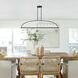 Abbott 11 Light 54 inch Black Linear Chandelier Ceiling Light