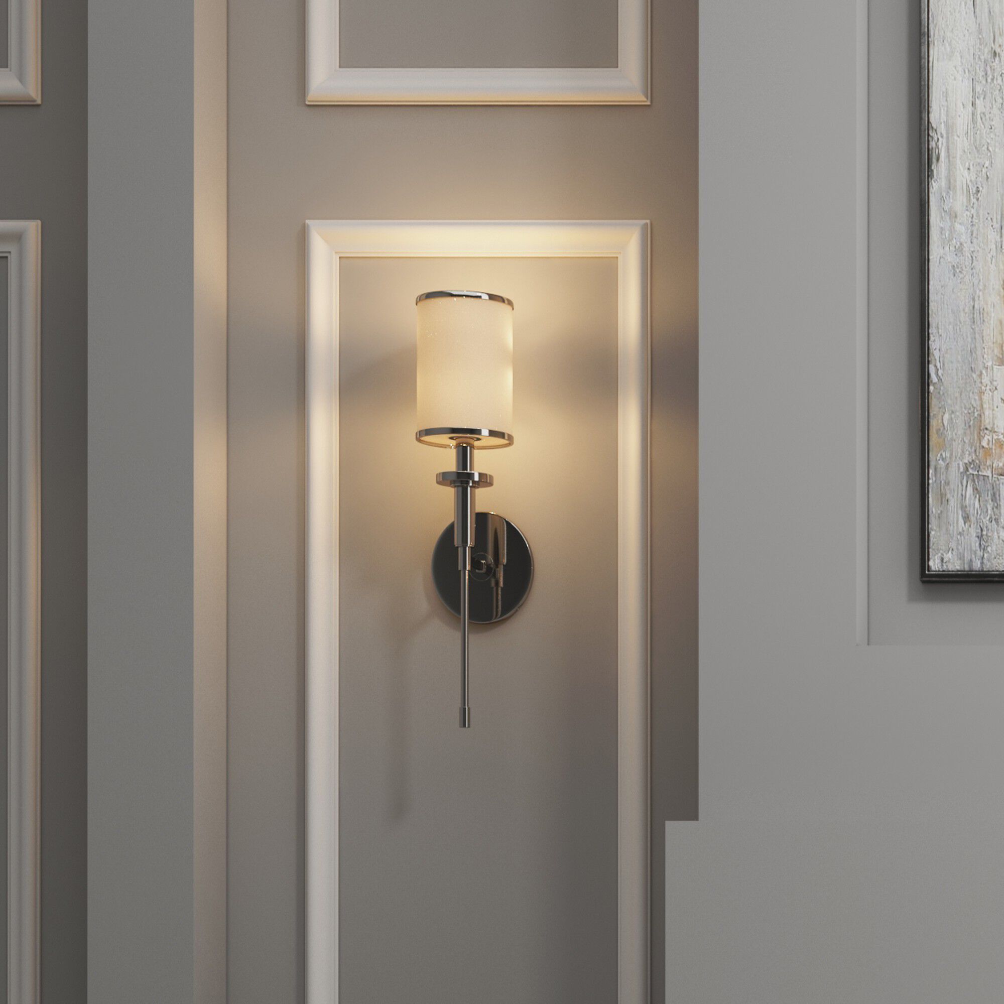 Hatfield Bath Sconce Wall Light in Polished Nickel
