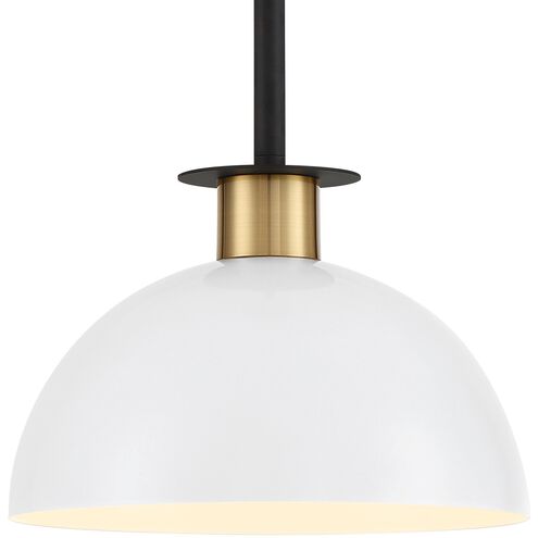 Gigi 1 Light 10 inch Black and Aged Brass Pendant Ceiling Light
