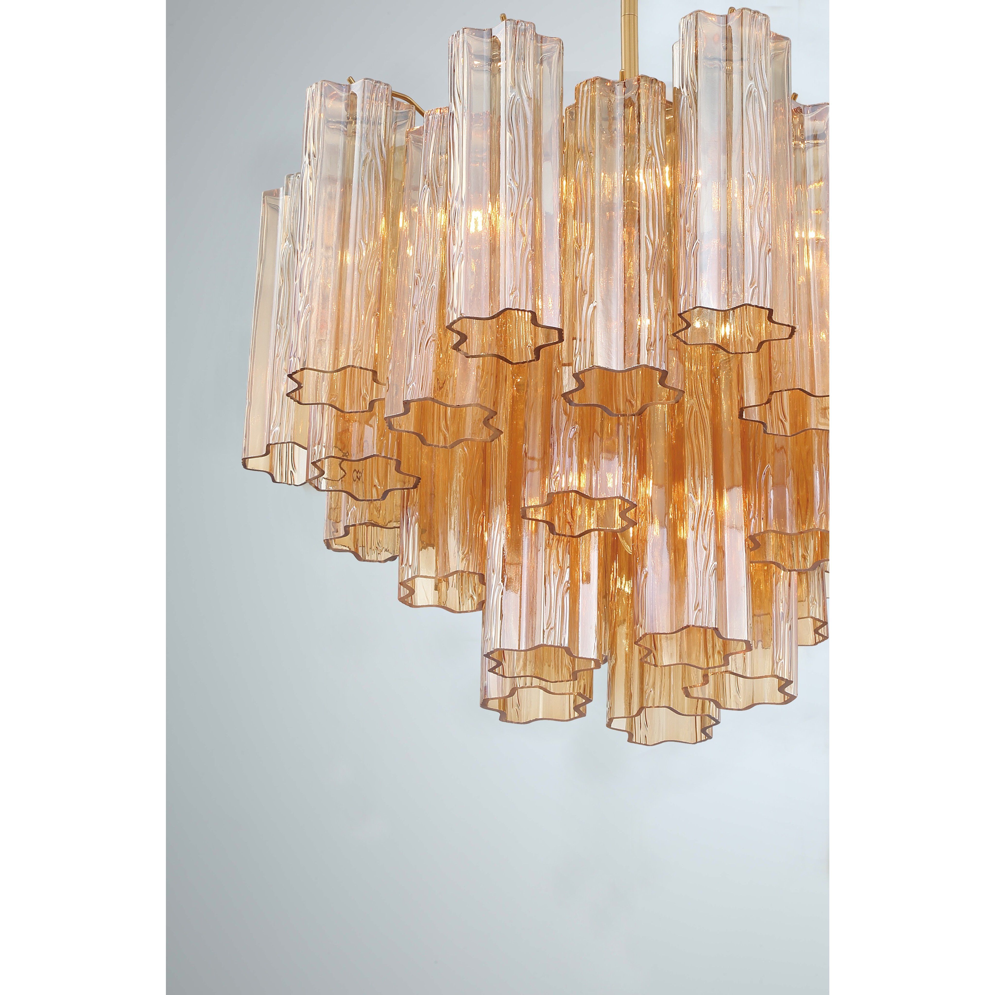 Addis 6 Light 19.75 inch Aged Brass Chandelier Ceiling Light in Tronchi Glass Amber