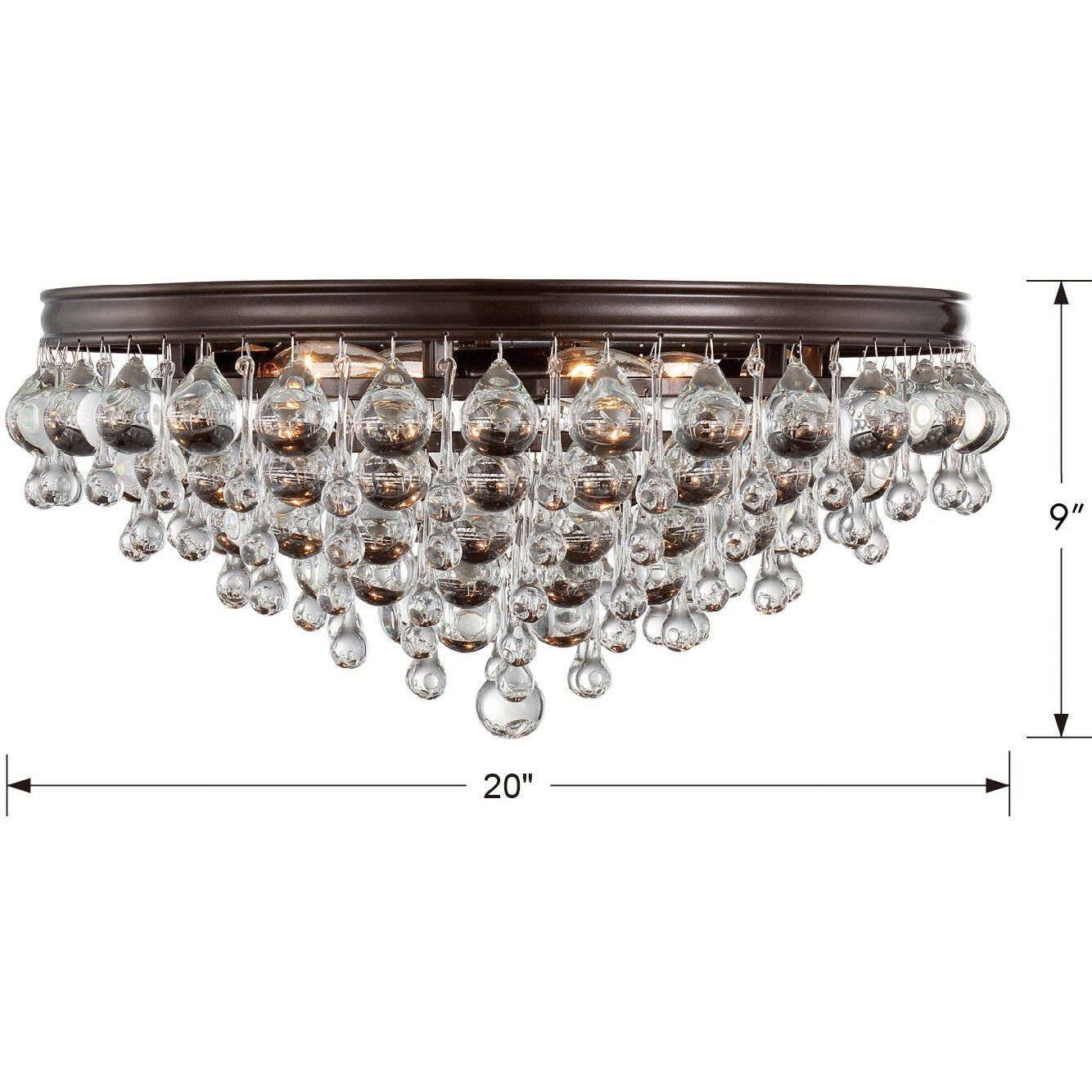 Calypso 6 Light 20 inch Vibrant Bronze Flush Ceiling Light