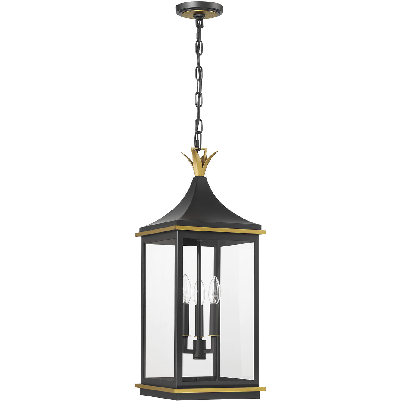 Simpson 3 Light 10 inch Matte Black and Textured Gold Pendant Ceiling Light