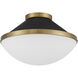 Xander 2 Light 16.25 inch Vibrant Gold Flush Ceiling Light in Vibrant Gold and Matte Black