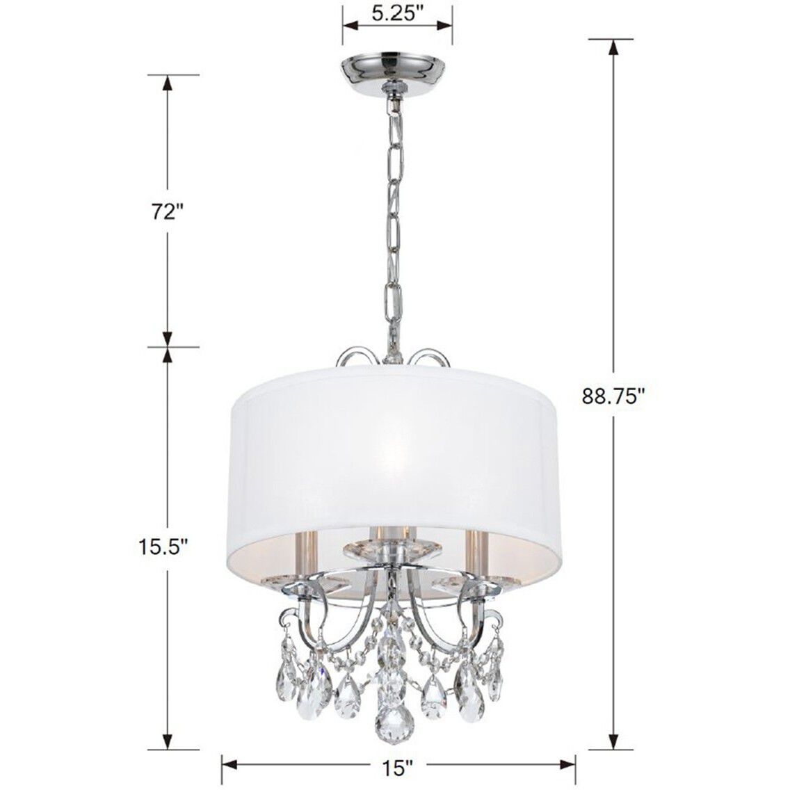Othello 3 Light 14 inch Polished Chrome Mini Chandelier Ceiling Light in Clear Spectra