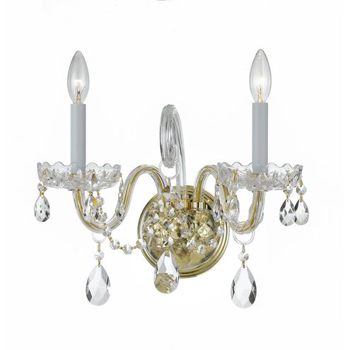 Traditional Crystal 2 Light 15.00 inch Wall Sconce