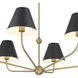 Xavier 6 Light 40 inch Vibrant Gold and Matte Black Chandelier Ceiling Light