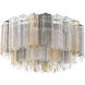Addis 7 Light 22.25 inch Polished Chrome Flush Mount Ceiling Light in Tronchi Glass Autumn