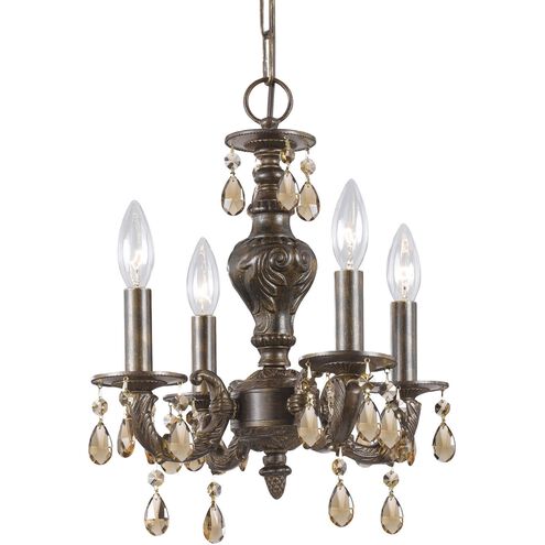 Paris Market 4 Light 13.5 inch Venetian Bronze Mini Chandelier Ceiling Light in Clear Swarovski Strass