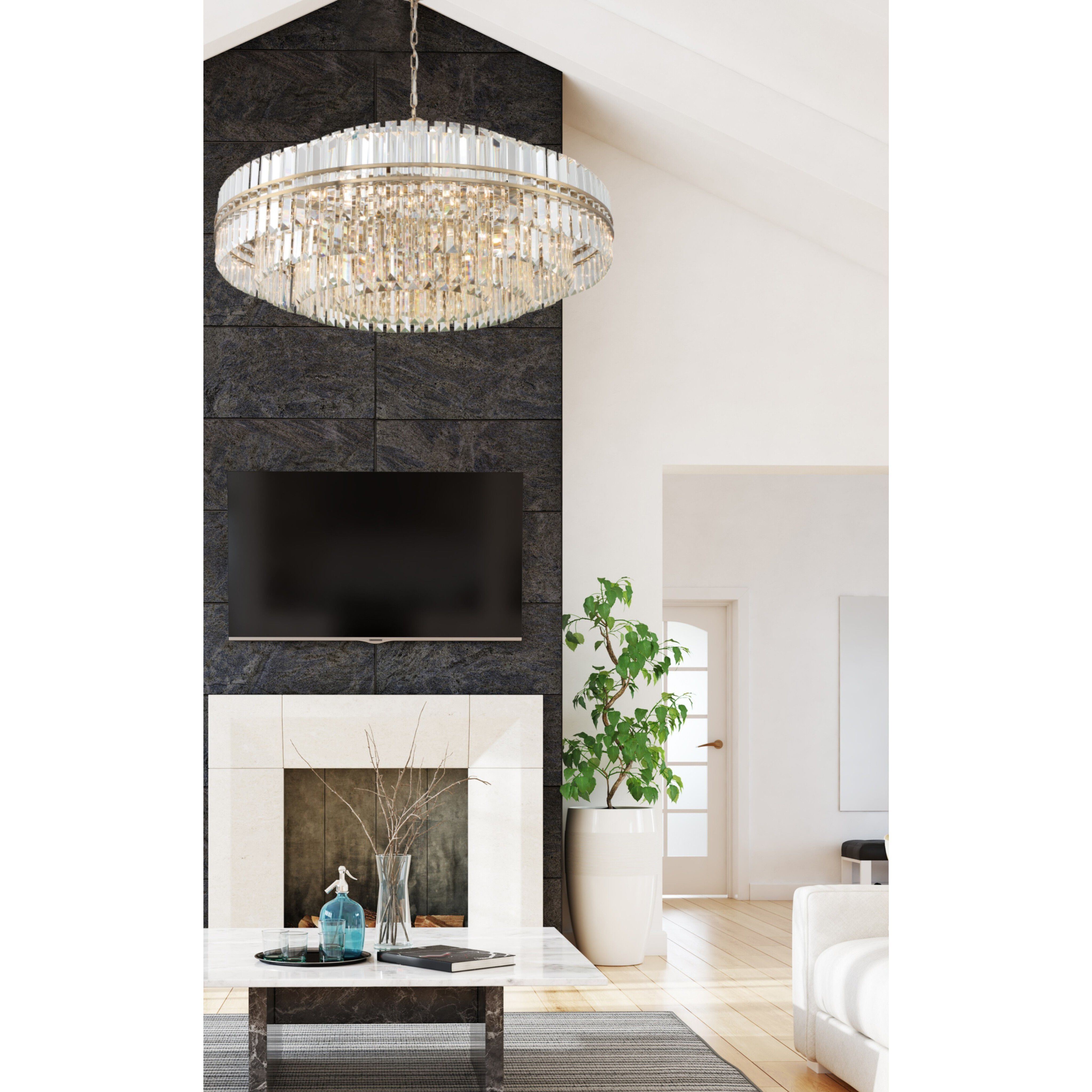 Hayes 32 Light 40.5 inch Aged Brass Chandelier Ceiling Light