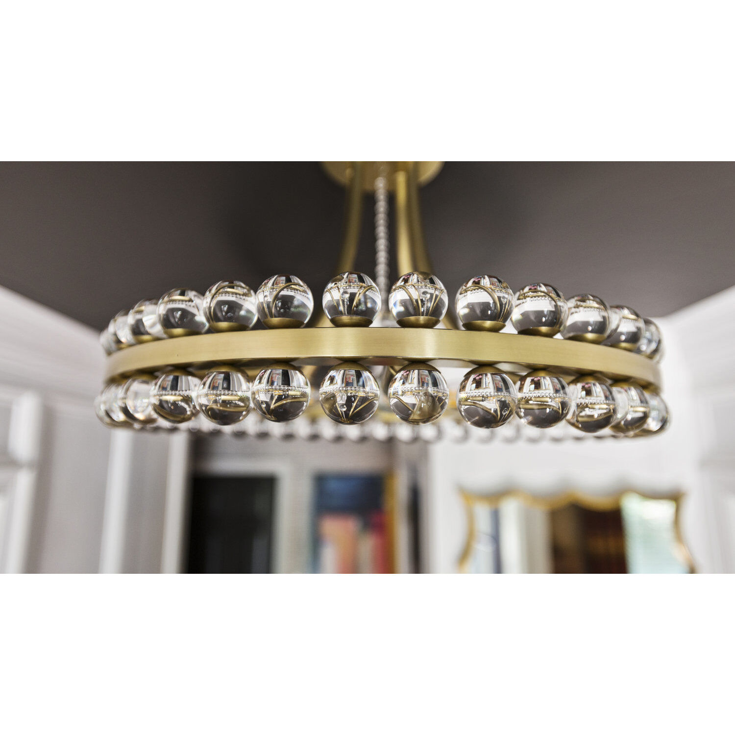 Clover 4 Light 18.25 inch Aged Brass Semi Flush Ceiling Light