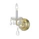 Traditional Crystal Sconce Wall Light in Clear Swarovski Strass, Polished Brass