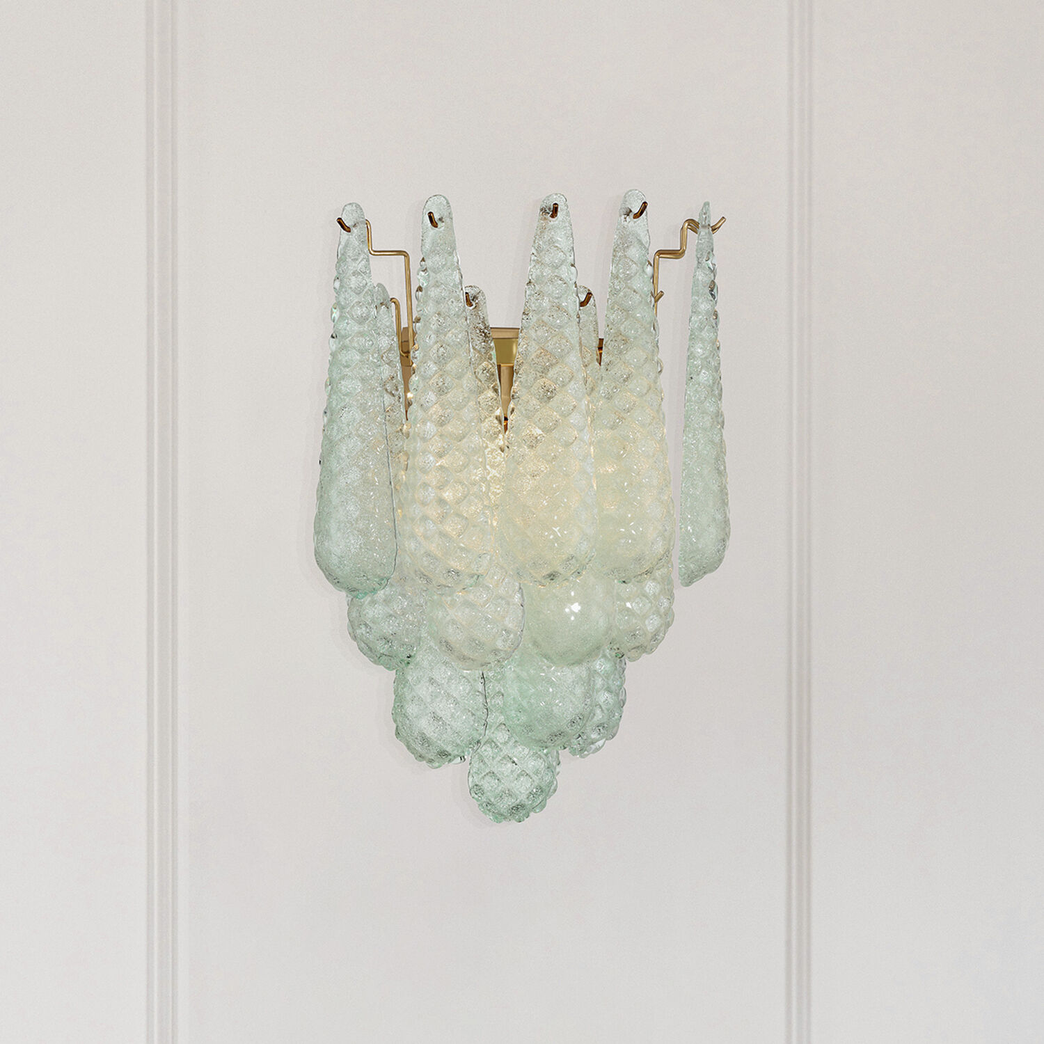 Ollie Wall Sconce Wall Light in Sand Glass Green