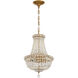Roslyn 5 Light 12 inch Aged Brass Mini Chandelier Ceiling Light
