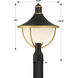 Atlas 1 Light 18.5 inch Matte Black and Textured Gold Outdoor Post