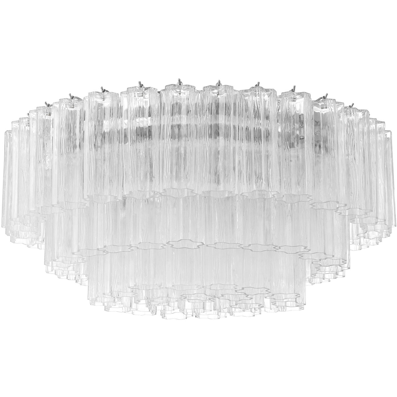 Addis 16 Light 32 inch Polished Chrome Flush Mount Ceiling Light in Tronchi Glass Clear