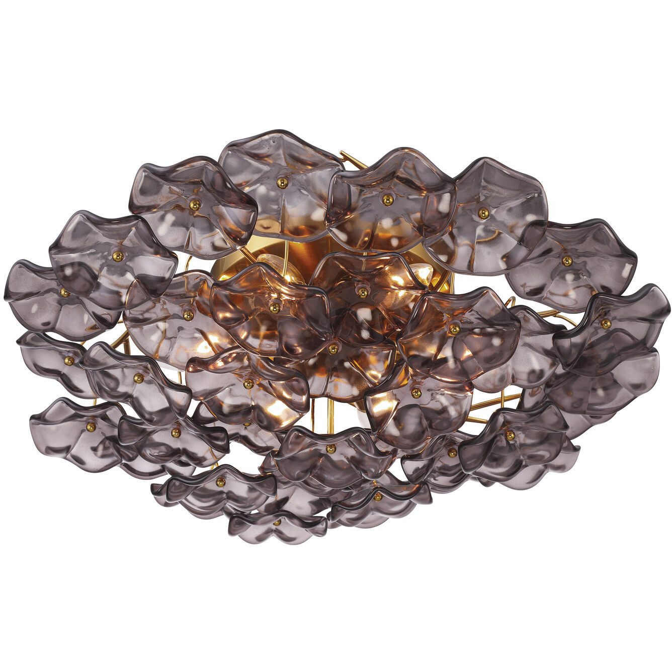 Esme 6 Light 22.5 inch Aged Brass Semi Flush Ceiling Light