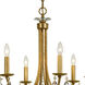 Bridgehampton 6 Light 26 inch Antique Gold Chandelier Ceiling Light in Clear Spectra