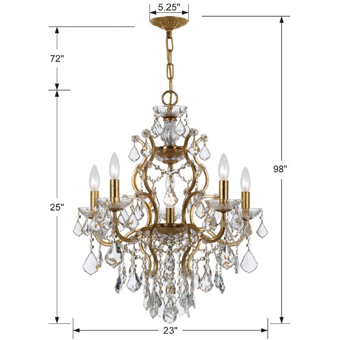 Filmore 6 Light 23 inch Antique Gold Chandelier Ceiling Light in Clear Spectra