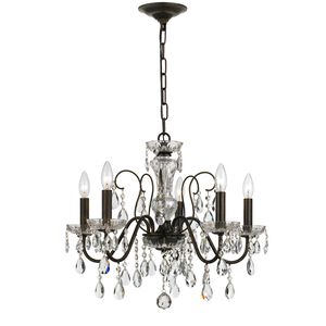 Butler 5 Light 23 inch English Bronze Chandelier Ceiling Light in Clear Hand Cut