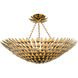 Broche 8 Light 30 inch Antique Gold Semi Flush Ceiling Light