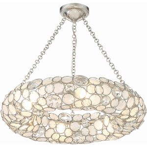 Palla 6 Light 24 inch Antique Silver Chandelier Ceiling Light