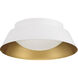 Donoven 2 Light 15 inch White and Gold Flush Ceiling Light