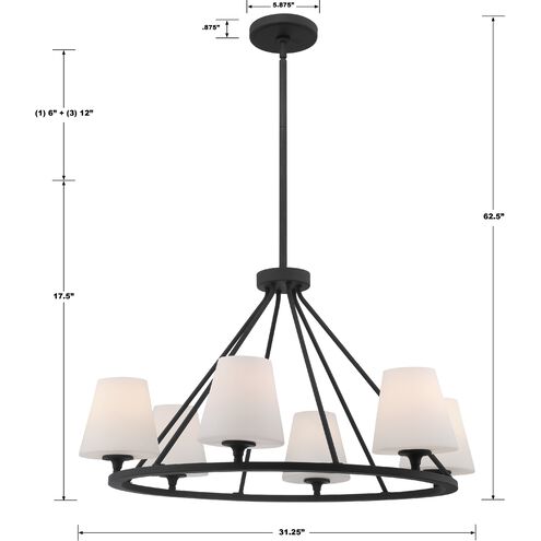 Keenan 6 Light 31.25 inch Black Forged Chandelier Ceiling Light