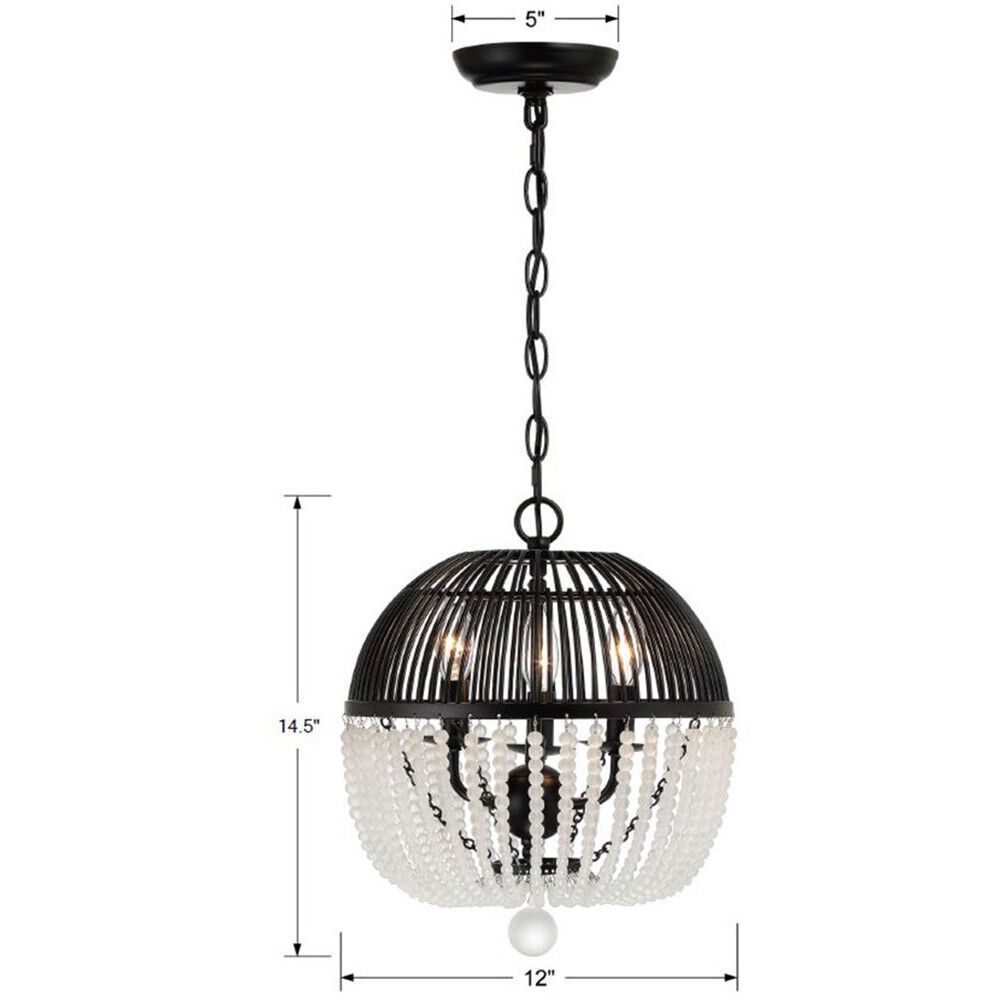 Duval Pendant Ceiling Light in Matte Black