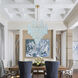 Ollie 21 Light 33.25 inch Aged Brass Chandelier Ceiling Light in Sand Glass Blue