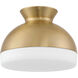 Gidget 2 Light 15 inch Vibrant Gold Flush Ceiling Light