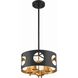 Odelle 4 Light 14 inch Black and Antique Gold Chandelier Ceiling Light