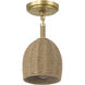 Jace 1 Light 6 inch Soft Gold Semi Flush Ceiling Light
