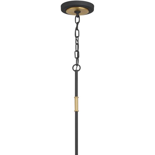 Niles 4 Light 29 inch Black Forged and Modern Gold Chandelier Ceiling Light