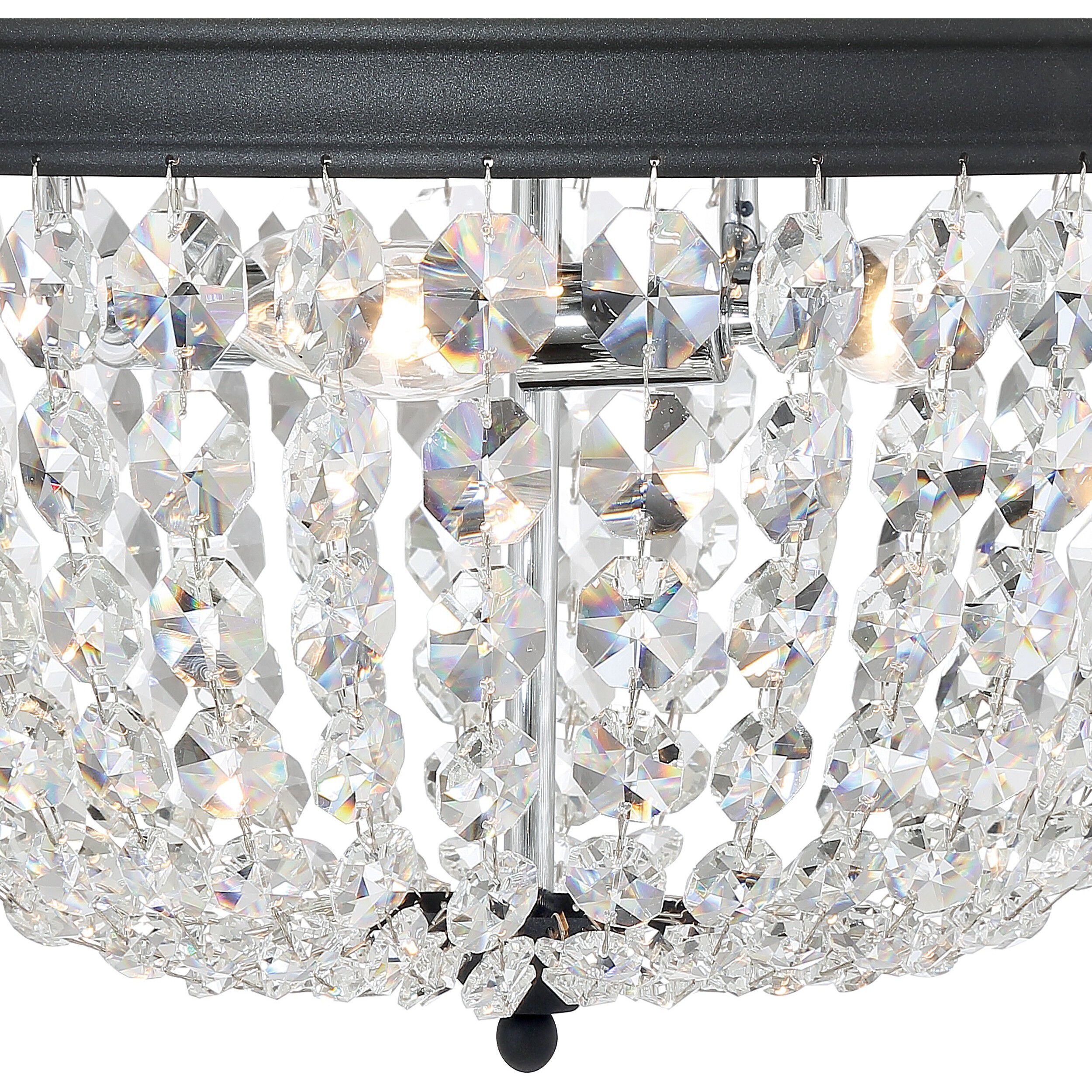 Nola 3 Light 14.25 inch Black Forged Flush Ceiling Light