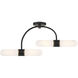 Capsule 4 Light 34.25 inch Matte Black and Textured Gold Semi Flush Ceiling Light