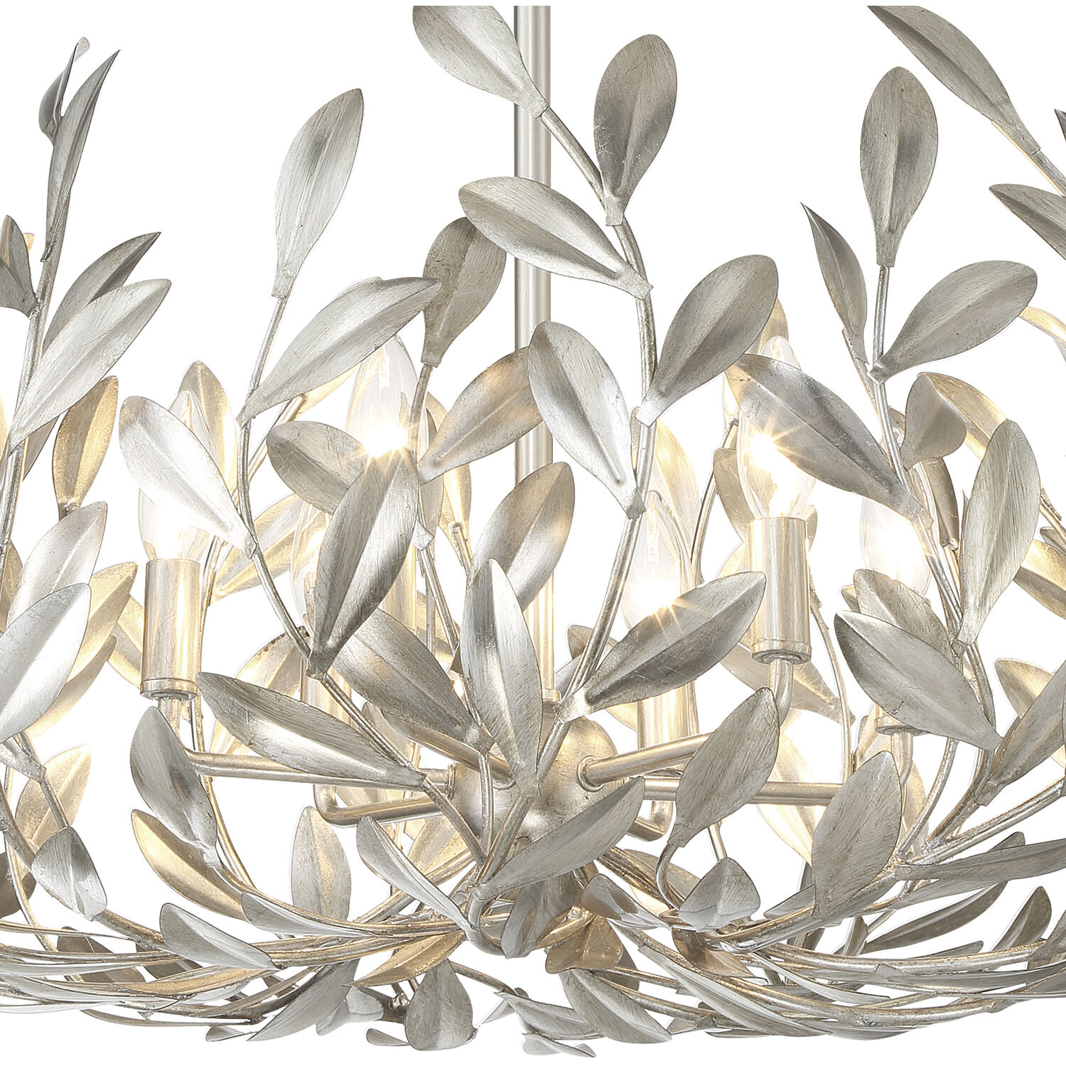 Broche 6 Light 27 inch Antique Silver Chandelier Ceiling Light