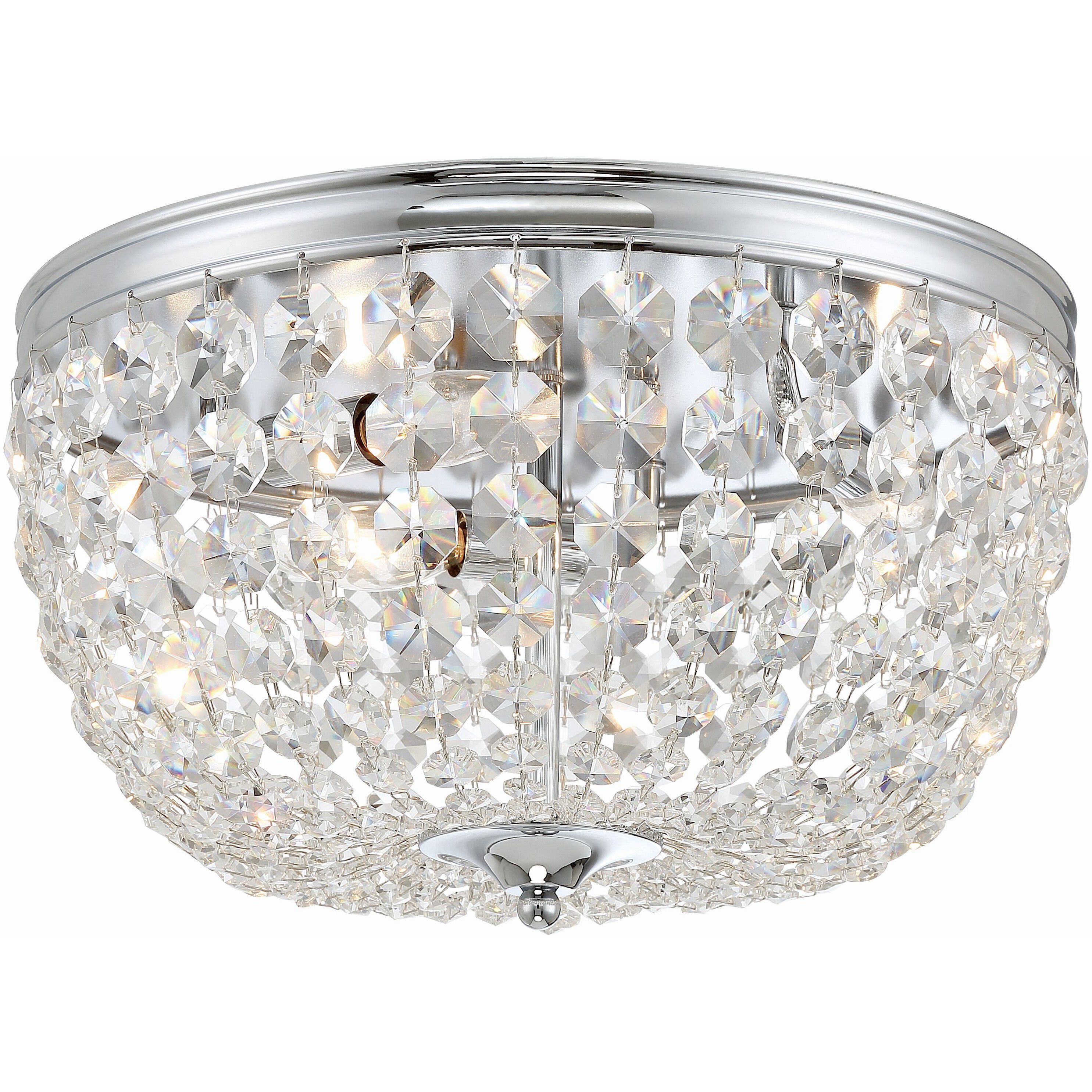 Nola 3 Light 14.25 inch Polished Chrome Flush Ceiling Light