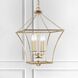 Broche 4 Light 16 inch Antique Gold Mini Chandelier Ceiling Light