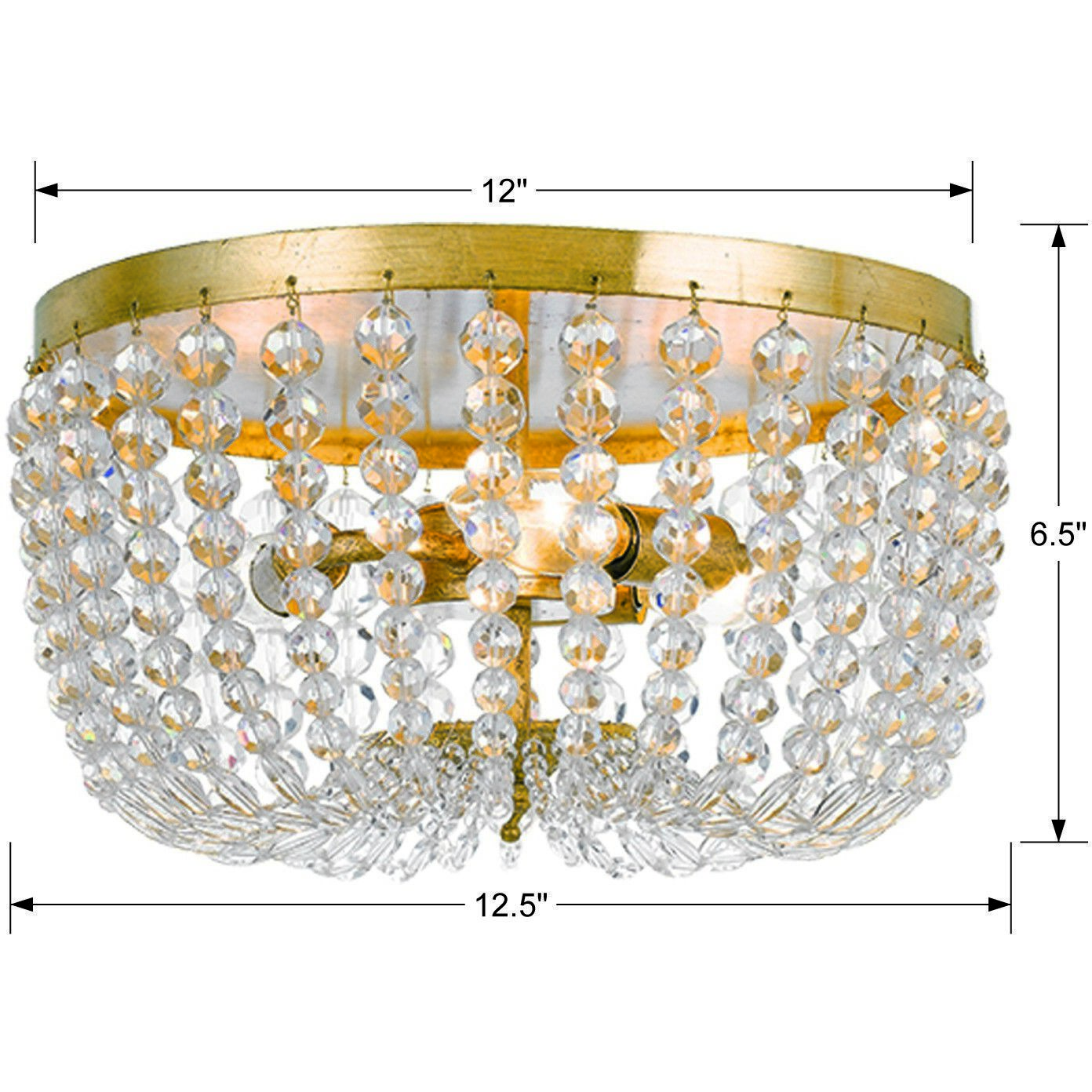 Rylee 3 Light 12.5 inch Antique Gold Flush Ceiling Light
