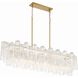 Addis 14 Light 51.75 inch Aged Brass Chandelier Ceiling Light in Tronchi Glass Clear