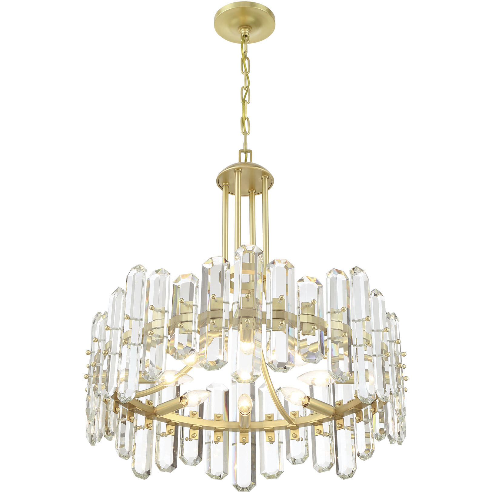 Bolton 8 Light 24.75 inch Aged Brass Chandelier Ceiling Light