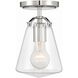 Voss 1 Light 5.75 inch Polished Nickel Semi Flush Ceiling Light