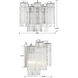 Addis Sconce Wall Light in Polished Chrome, Tronchi Glass Clear