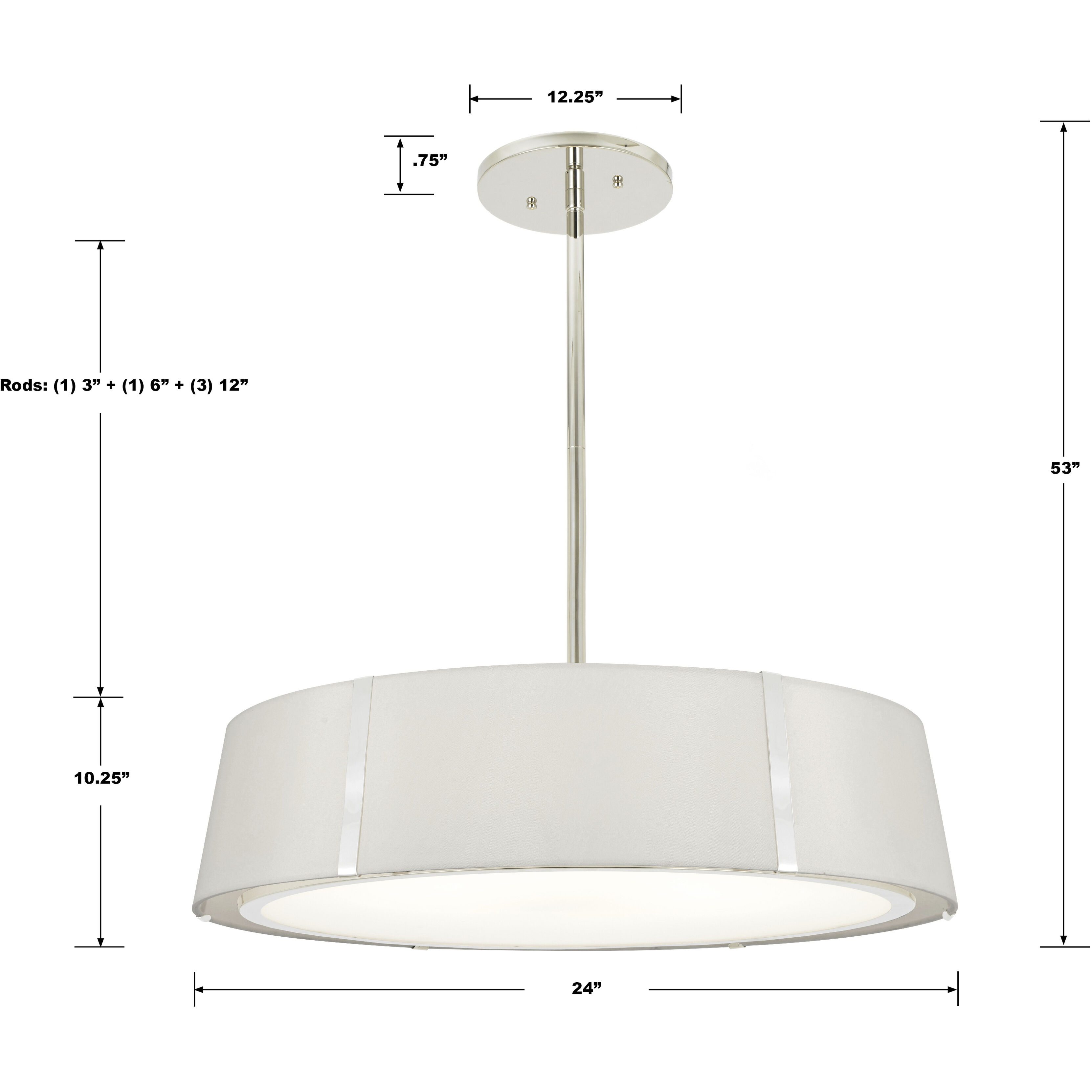 Fulton Pendant Ceiling Light in Polished Nickel