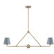 Xavier 2 Light 42 inch Vibrant Gold and Blue Chandelier Ceiling Light