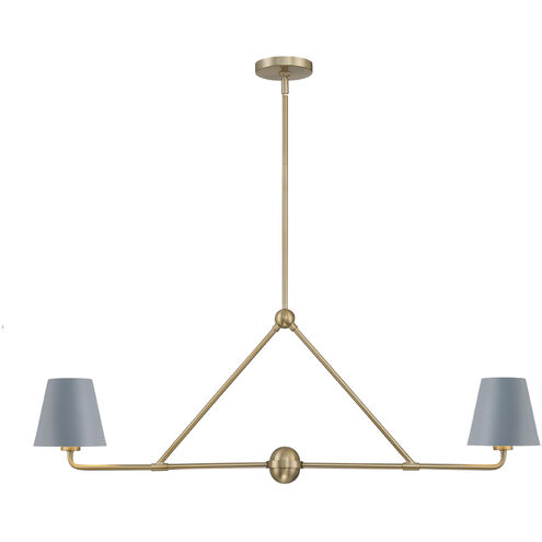 Xavier 2 Light 42 inch Vibrant Gold and Blue Chandelier Ceiling Light